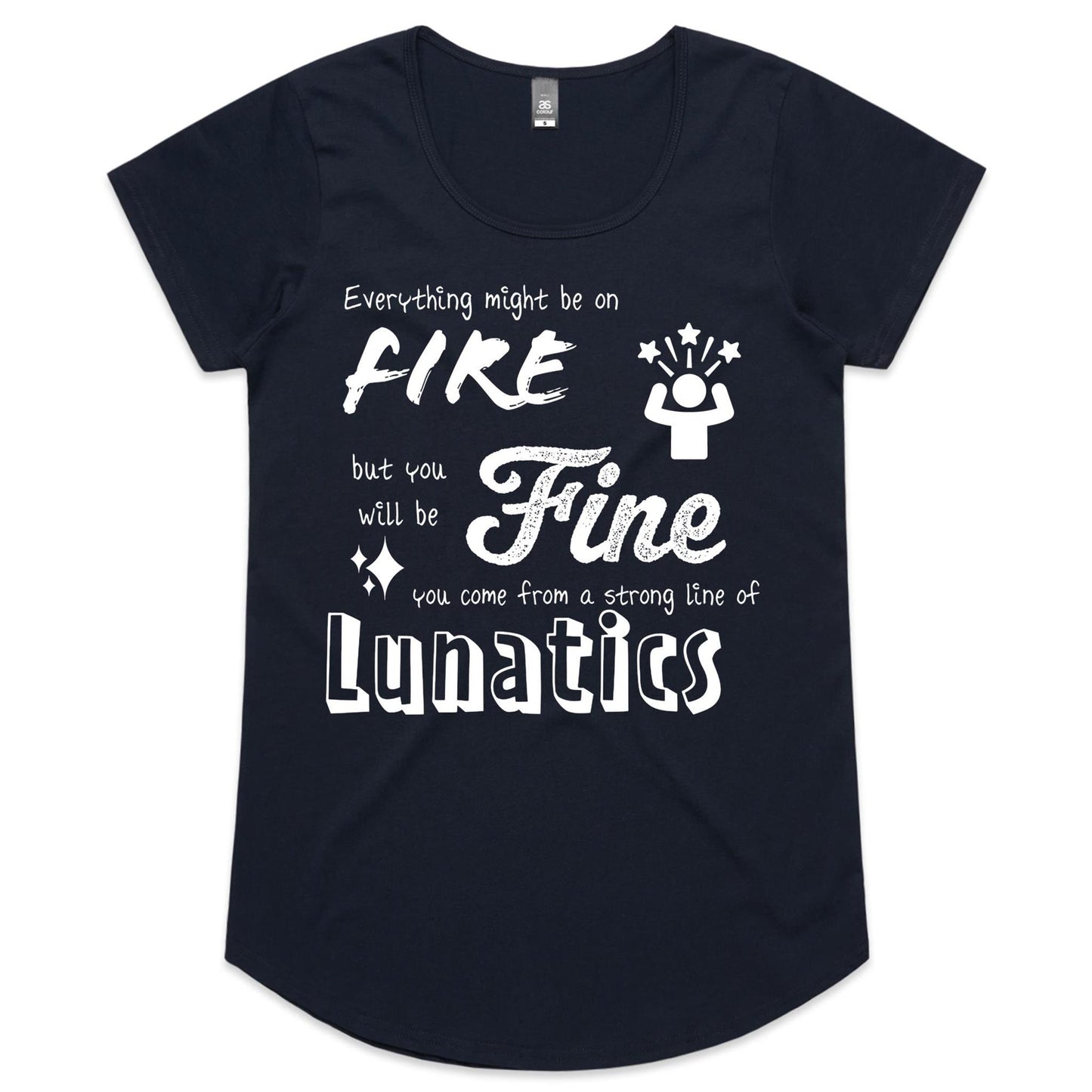 Line of Lunatics Dark- Womens Scoop Neck T-Shirt