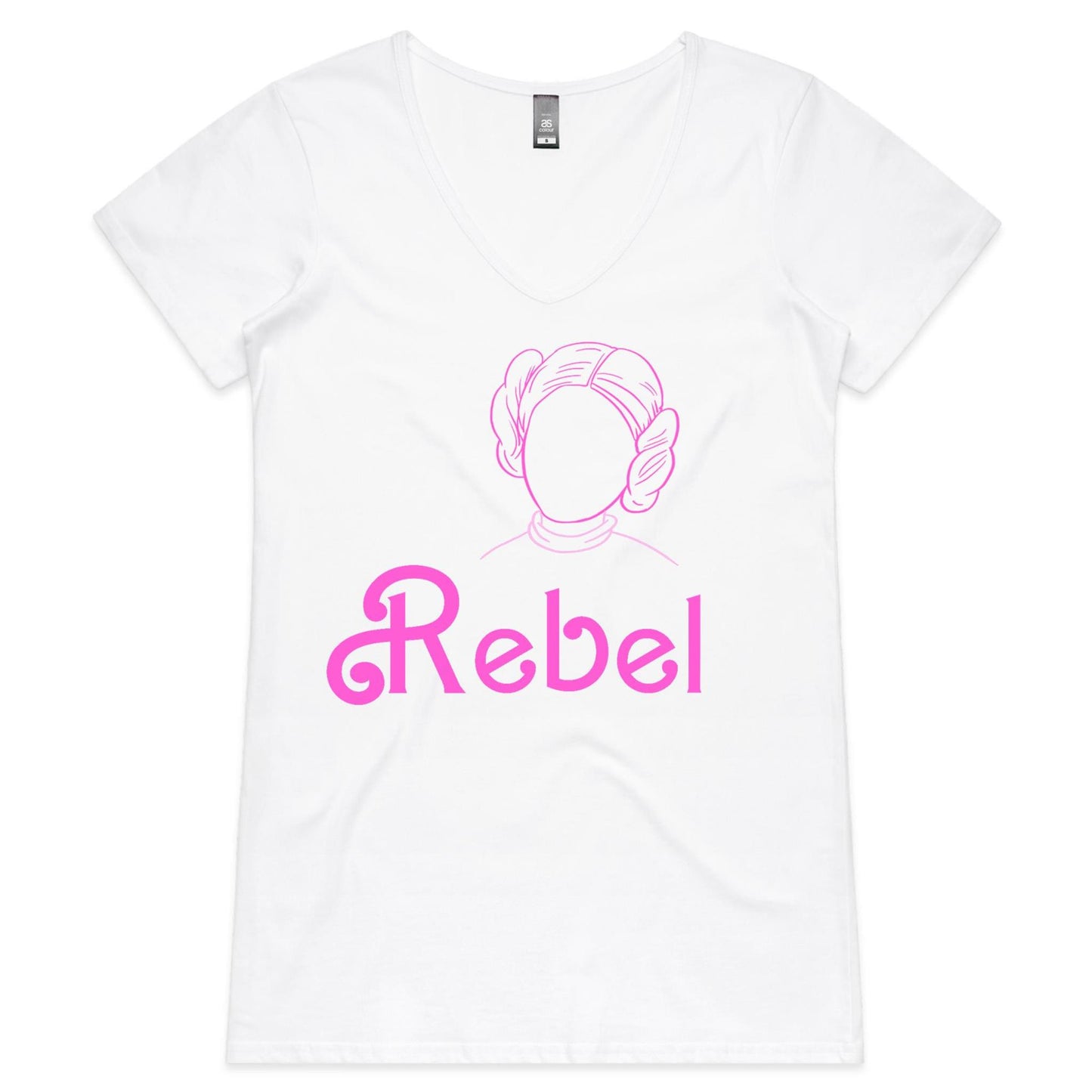 Rebel with a Cause  Colour Bevel - Womens V-Neck T-Shirt