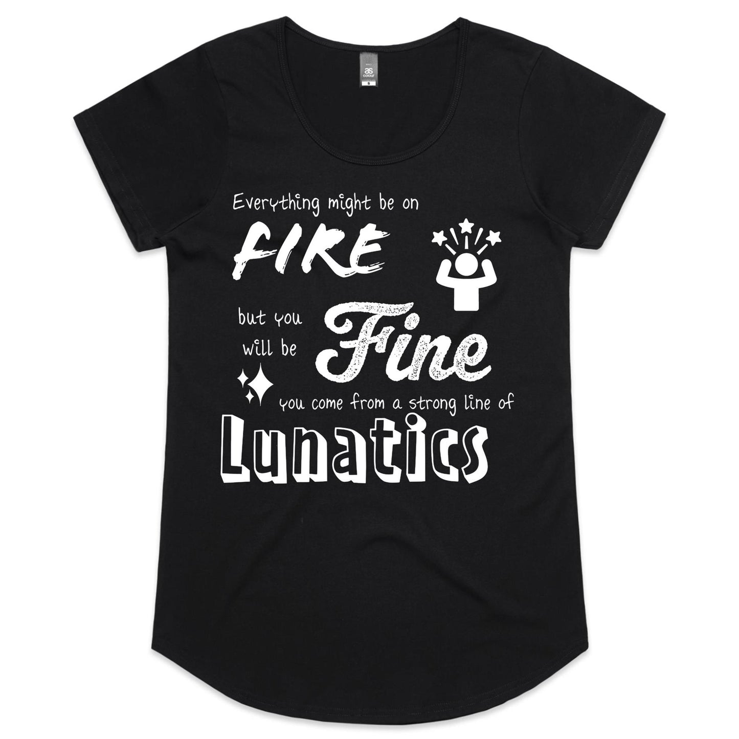 Line of Lunatics Dark- Womens Scoop Neck T-Shirt