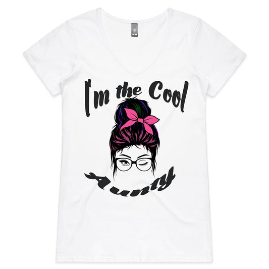 Cool Aunty Design 2 - V neck Shirt