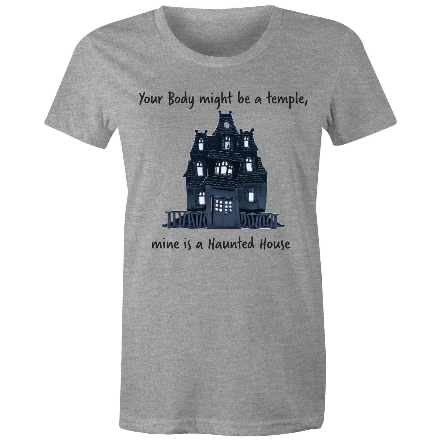 My body is a Haunted House Women's Maple Tee